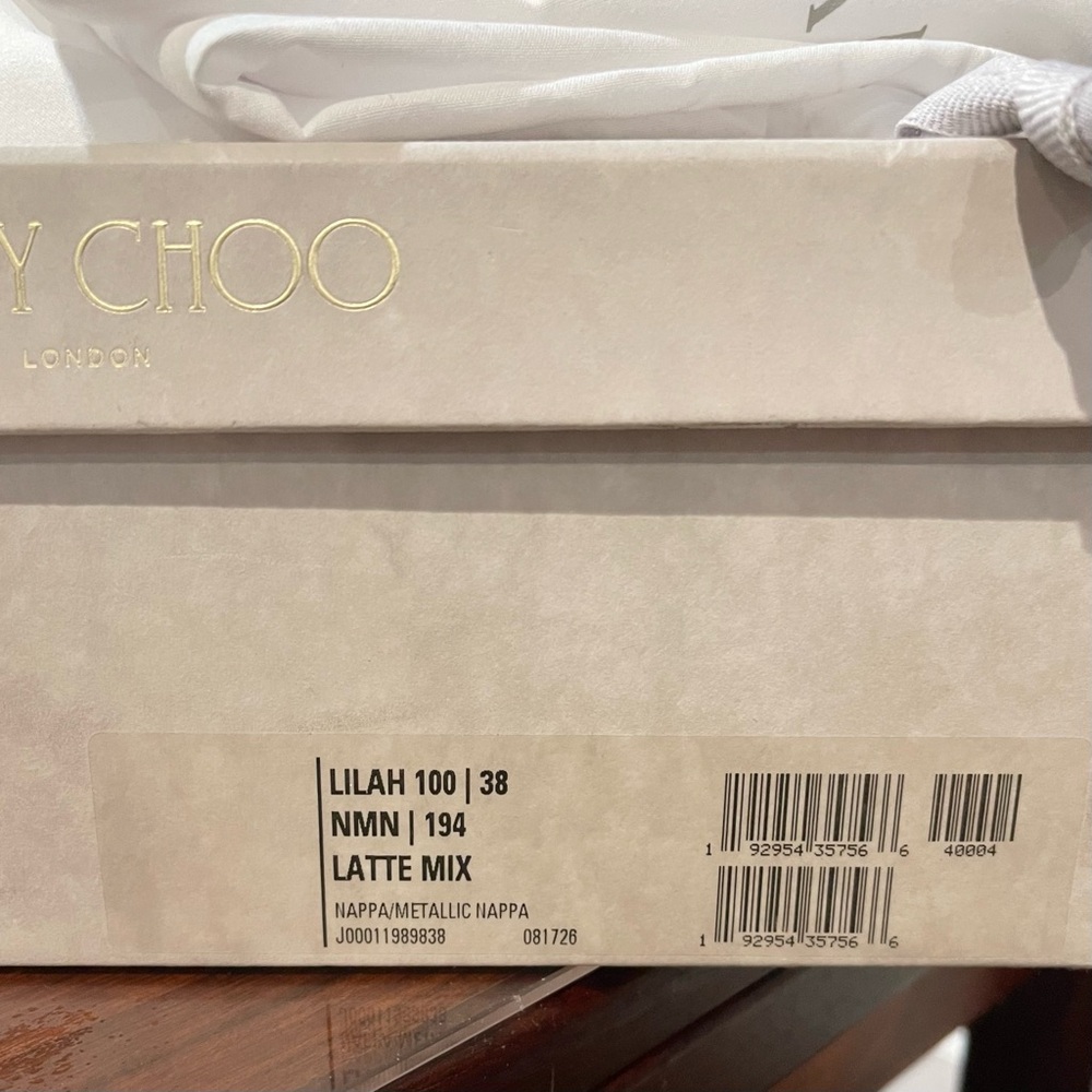 Jimmy Choo Lilah 100 Latte Mix Platform Sandals - Picture 7 of 7